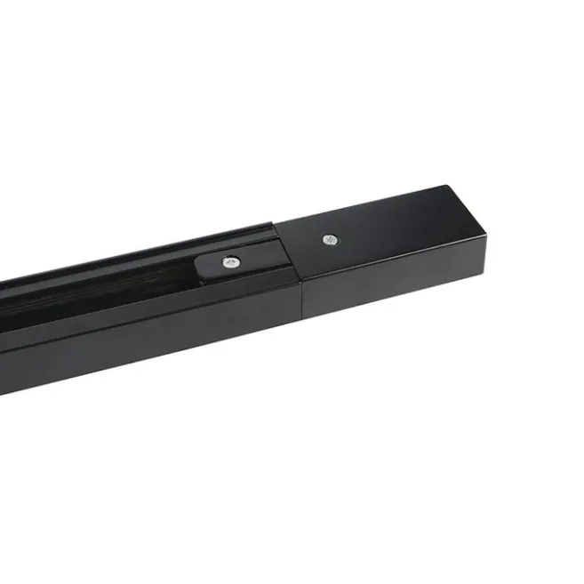 Kinder QAZQA 1 Meter schwarze Schiene für 1-phasige Schiene - Iconic
