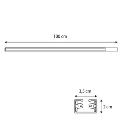 Kinder QAZQA 1 Meter schwarze Schiene für 1-phasige Schiene - Iconic