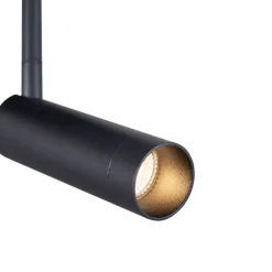 QAZQA Abgerundeter Deckenstrahler schwarz GU10 35mm 4-flammig dreh- und schwenkbar - Kate