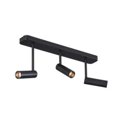 QAZQA Abgerundeter Deckenstrahler schwarz GU10 35mm 3-flammig verstellbar - Kate