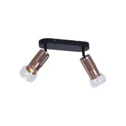 QAZQA Abgerundeter Deckenstrahler Dunkelbronze 2-flammig Verstellbar - Veerle