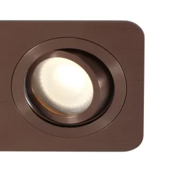 QAZQA Abgerundeter Einbaustrahler Dunkelbronze GU10 50mm Drehbar und Kippbar IP44 2-Lichter - Alberto