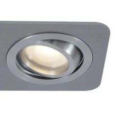 QAZQA Abgerundeter Einbaustrahler Gunmetal GU10 50mm dreh- und schwenkbar IP44 2-flammig - Alberto