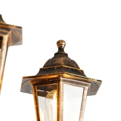 QAZQA Antike Außenlaterne gold 3-flammig IP44 - New Haven