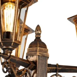 QAZQA Antike Außenlaterne gold 3-flammig IP44 - New Haven