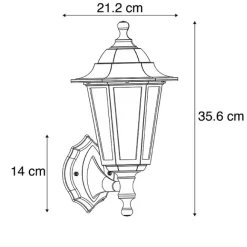 QAZQA Antike Außenwandleuchte gold IP44 - New Haven