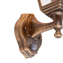 QAZQA Antike Wandleuchte Gold IP44 mit Bewegungsmelder - Capital