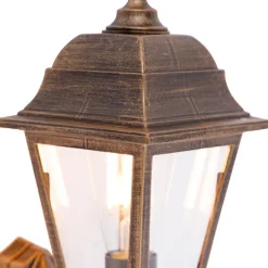 QAZQA Antike Wandleuchte Gold IP44 mit Bewegungsmelder - Capital