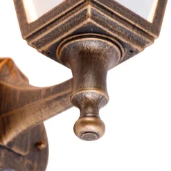 QAZQA Antike Wandleuchte Gold IP44 mit Bewegungsmelder - Capital