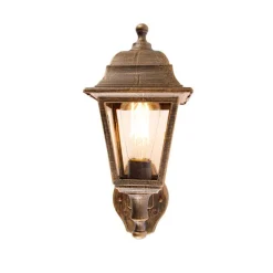 QAZQA Antike Wandleuchte Gold IP44 mit Bewegungsmelder - Capital