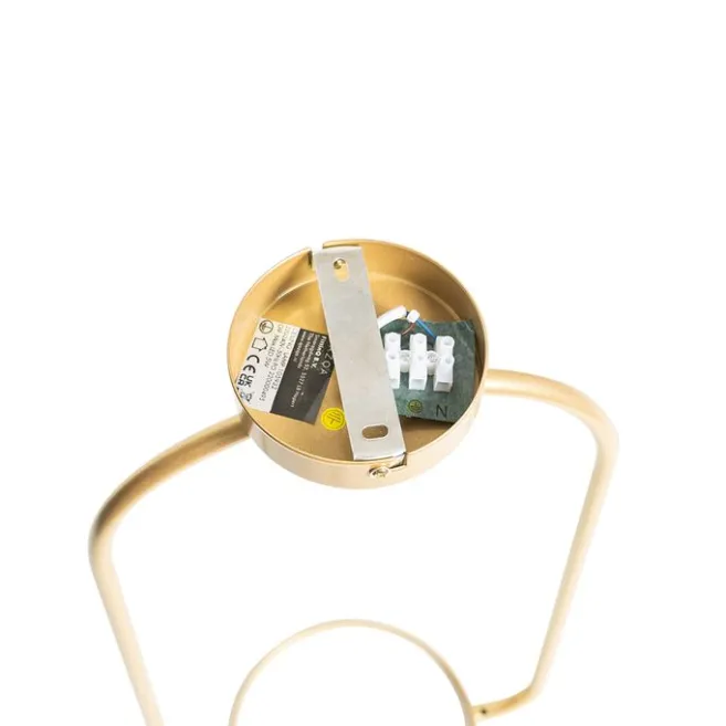 QAZQA Art Deco Deckenlampe Gold mit weißem Glas - Isabella