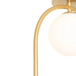 QAZQA Art Deco Deckenlampe Gold mit weißem Glas - Isabella