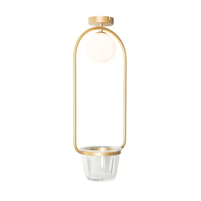 QAZQA Art Deco Deckenlampe Gold mit weißem Glas - Isabella