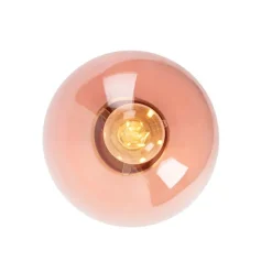 QAZQA Art Deco Deckenlampe Messing mit rosa Glas - Pallon