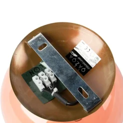 QAZQA Art Deco Deckenlampe Messing mit rosa Glas - Pallon