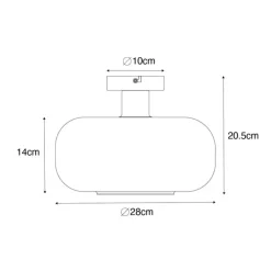 QAZQA Art Deco Deckenlampe schwarz mit Rauchglas - Bizle