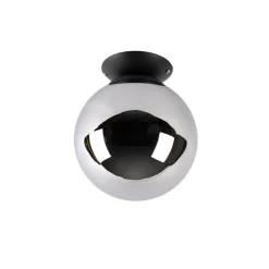 QAZQA Art Deco Deckenlampe schwarz mit Rauchspiegel - Pallon