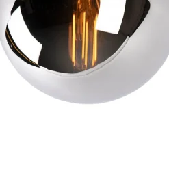 QAZQA Art Deco Deckenlampe schwarz mit Rauchspiegel - Pallon