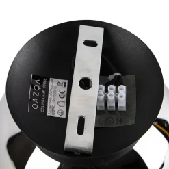 QAZQA Art Deco Deckenlampe schwarz mit Rauchspiegel - Pallon