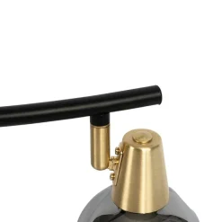 QAZQA Art Deco Deckenleuchte Gold mit Rauchglas 4-Licht - Vidro