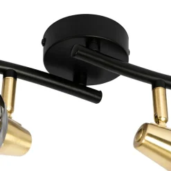 QAZQA Art Deco Deckenleuchte Gold mit Rauchglas 4-Licht - Vidro