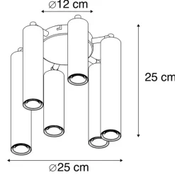 QAZQA Art Deco Deckenleuchte Gold 6-flammig -Tubi