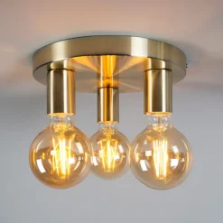 QAZQA Art Deco Deckenleuchte gold rund - Facil 3