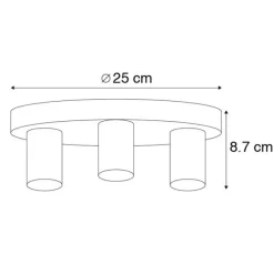 QAZQA Art Deco Deckenleuchte gold rund - Facil 3