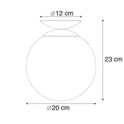 QAZQA Art Deco Deckenleuchte messing mit ozeanblauem Glaslampenschirm - Pallon