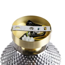 QAZQA Art Deco Deckenleuchte Messing mit Rauchglas - Karce