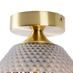 QAZQA Art Deco Deckenleuchte Messing mit Rauchglas - Karce