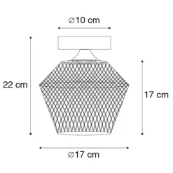 QAZQA Art Deco Deckenleuchte Messing mit Rauchglas - Karce