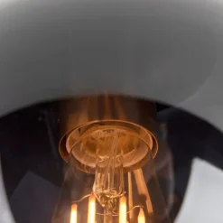 QAZQA Art Deco Deckenleuchte Messing mit schwarzem Glas - Pallon