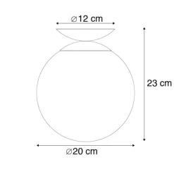 QAZQA Art Deco Deckenleuchte Messing mit schwarzem Glas - Pallon