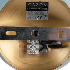 QAZQA Art Deco Deckenleuchte Messing mit blauem Glas - Pallon