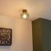QAZQA Art Deco Deckenleuchte messing mit grünem Glaslampenschirm - Pallon