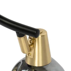 QAZQA Art Deco Deckenleuchte schwarz mit Rauchglas 2-Licht - Vidro