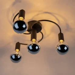 QAZQA Art Deco Deckenleuchte schwarz 4-flammig - Facil