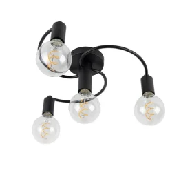 QAZQA Art Deco Deckenleuchte schwarz 4-flammig - Facil