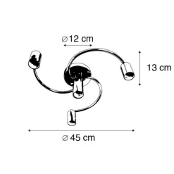 QAZQA Art Deco Deckenleuchte schwarz 4-flammig - Facil