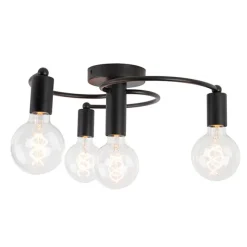 QAZQA Art Deco Deckenleuchte schwarz 4-flammig - Facil