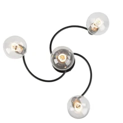 QAZQA Art Deco Deckenleuchte schwarz 4-flammig - Facil