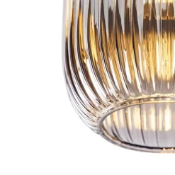 QAZQA Art Deco Deckenleuchte schwarz mit Rauchglas - Banci