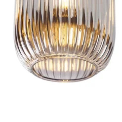 QAZQA Art Deco Deckenleuchte schwarz mit Rauchglas - Banci