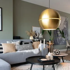 QAZQA Art Deco Hängelampe Gold Kugel 50cm - Slice