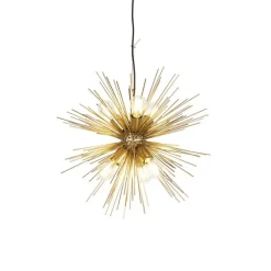 QAZQA Art Deco Hängelampe Gold 6-Licht - Besen