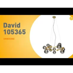 QAZQA Art Deco Hängelampe Gold mit Rauchglas 12 Lichter - David