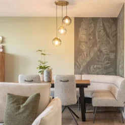 QAZQA Art Deco Hängelampe Messing mit blauem Glas - Pallon