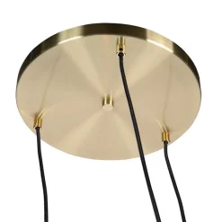 QAZQA Art Deco Hängelampe Messing mit blauem Glas - Pallon