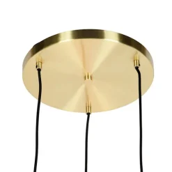 QAZQA Art Deco Hängelampe Messing 45 cm 3-hellrosa - Pallon